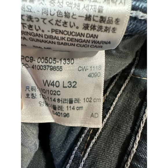 Levis 505 Jeans Men Blue 40x32 Cowboy Classic Western Dark Academia Twee Aztec - Picture 3 of 10